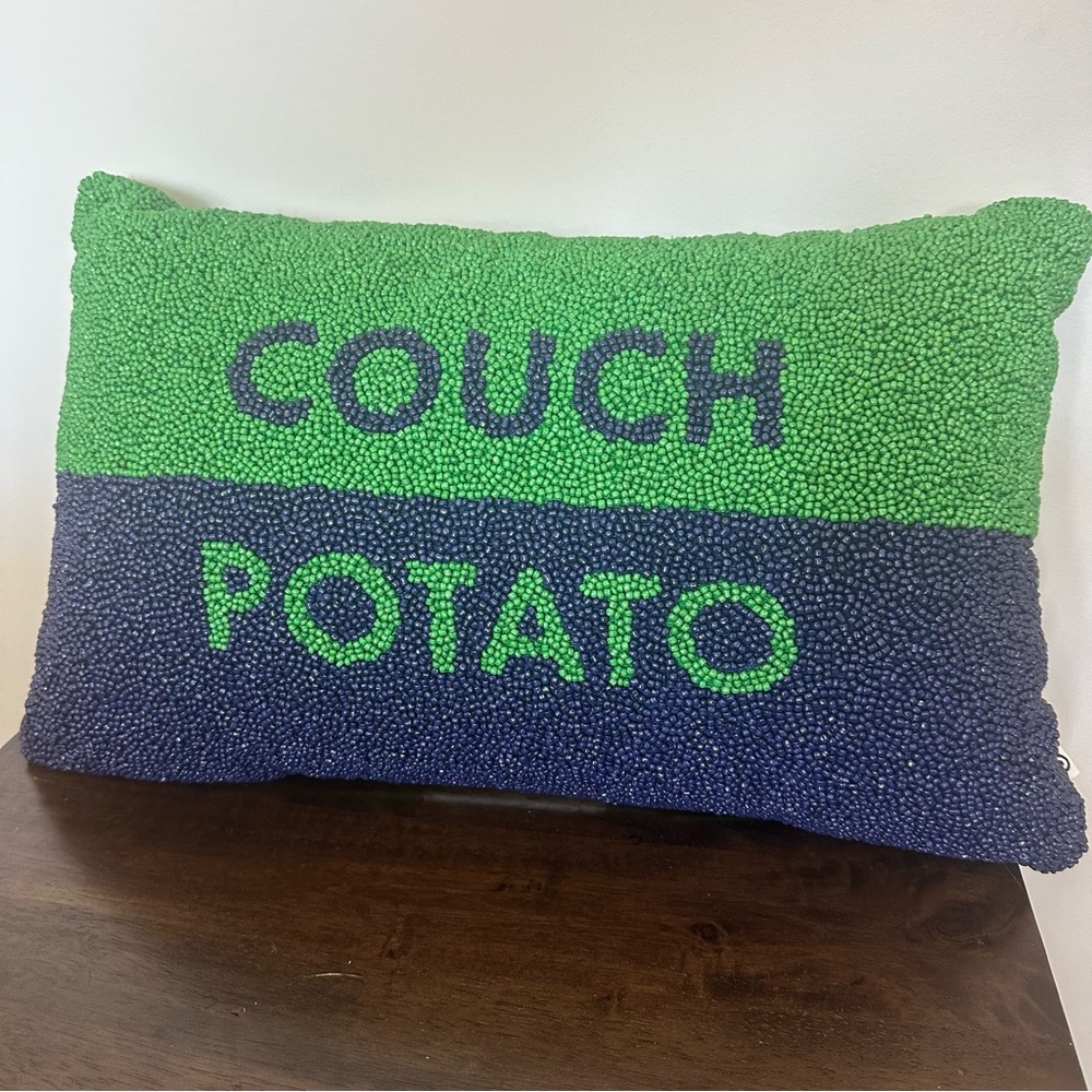 Kate spade x target beaded Green and Blue Couch Potato Pillow